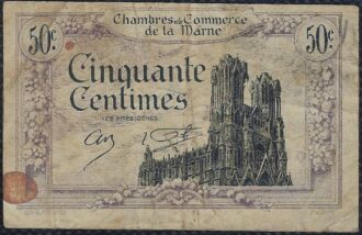 50 CENTIMES CHAMBRE DE COMMERCE DE LA MARNE 1920 B