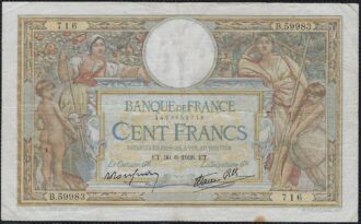 FRANCE 100 FRANCS MERSON SANS LOM 30-6-1938 B.59983 TTB