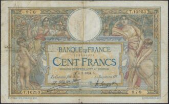 FRANCE 100 FRANCS MERSON SANS LOM 4-2-1924 T.10253 TB+