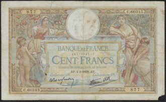 FRANCE 100 FRANCS MERSON SANS LOM 4-8-1938 C.60315 TB