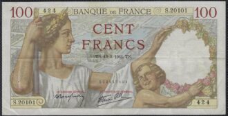FRANCE 100 FRANCS SULLY 13-3-1941 S.20101 424 TTB+