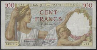 FRANCE 100 FRANCS SULLY 13-3-1941 S.20101 TTB+