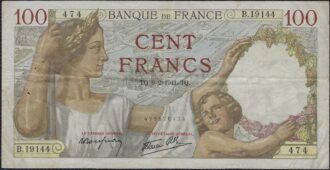 FRANCE 100 FRANCS SULLY 6-2-1941 B.19144 TTB