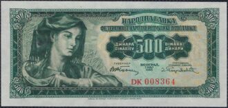 YOUGOSLAVIE 500 DINARA 1-5-1955 SERIE DK NEUF