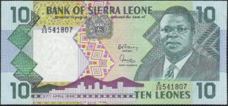 SIERRA LEONE 10 LEONES 27-4-1988 SERIE A20 NEUF