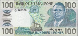 SIERRA LEONE 100 LEONES 26-9-1990 SERIE D121 NEUF