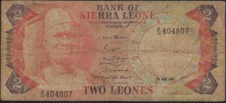 SIERRA LEONE 2 LEONES 1-5-1980 SERIE B34 TB