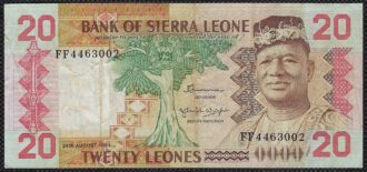 SIERRA LEONE 20 LEONES 24-8-1984 SERIE FF TTB