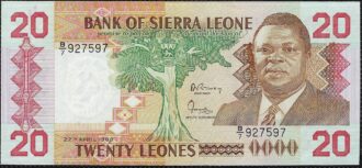 SIERRA LEONE 20 LEONES 27-4-1988 SERIE B7 NEUF