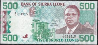 SIERRA LEONE 500 LEONES 27-4-1991 SERIE E1 NEUF