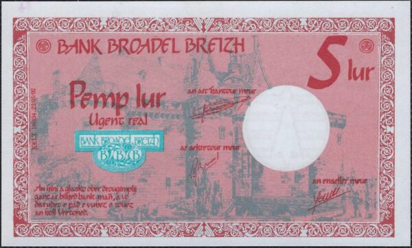 BANK BROADEL BREIZH 5 LUR ANNE DE BRTAGNE 22-5-1992 NEUF