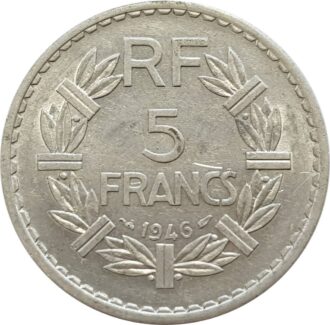 FRANCE 5 FRANCS LAVRILLIER Aluminium 1946 TTB+