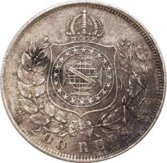 BRESIL 200 REIS 1868 PEDRO II TTB