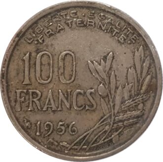 FRANCE 100 FRANCS COCHET 1956 TTB-