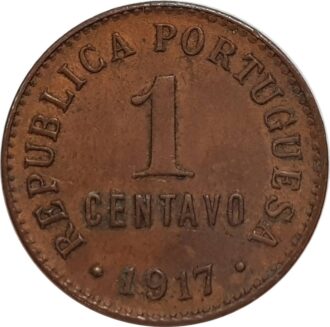 PORTUGAL 1 CENTAVO 1917 TTB