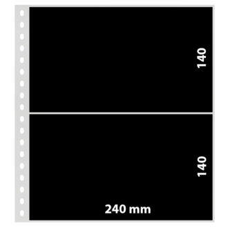 onnées de l'article Feuille transparente à 2 poches (140 mm), avec intercalaires insérés en plastique noir. Largeur max. utilisable 240 mm Format feuille: 272 x 296 mm.